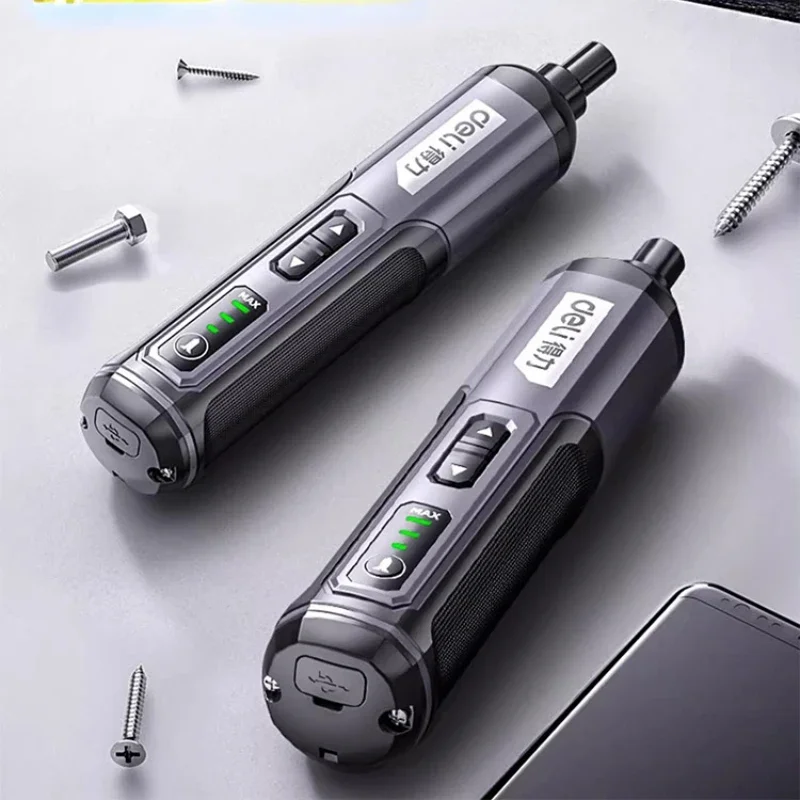 Deli 4V Electric Screwdriver Set USB Rechargeable 10/33 Bit Set Mini Drill Multi-function Disassembly Torque Repair Tools Kit