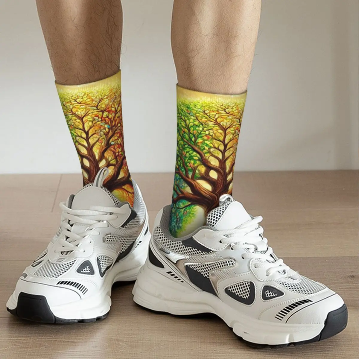 Tree Of Life Nature Viking Yggdrasil Norse Socks Harajuku Stockings All Season Long Socks for Man Woman Valentine's Day Gifts