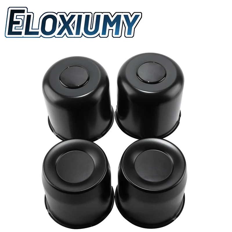 Eloxiumy 2pcs or 4pcs 130mm Stainless Push Through Hub Center Caps Modification Accessory For Trailers Trucks SUVs RV Wheel Rims