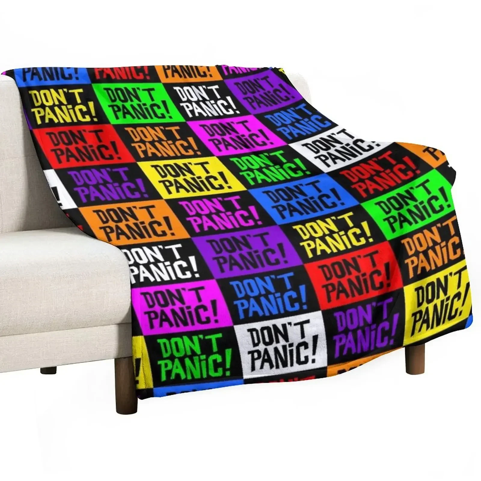 NDVH Don't Panic - Multicoloured H2G2 Throw Blanket Bed Fashionable Bed linens Sofa Quilt Stuffeds Blankets