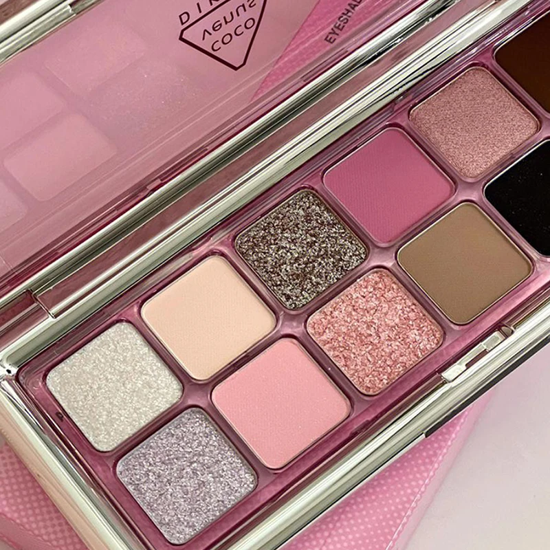 New 12-color Glitter Eyeshadow Palette For Shiny Fashionable Eye Makeup Cement Color Long Lasting Eye Shadow Palette Cosmetic