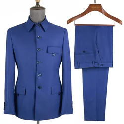 2025 New Safari Men Suits Official Daily Wear Stand Collar Tailor-Made Formal Casual Business Costume Homme