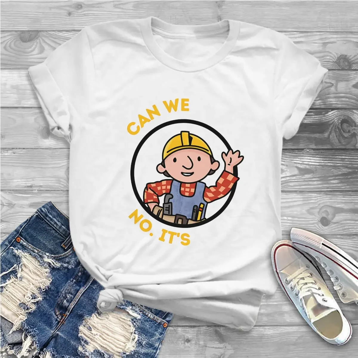 Funny Repair Man Bob The Builder Women T Shirt Graphic Unisex Polyester Crewneck TShirt Harajuku