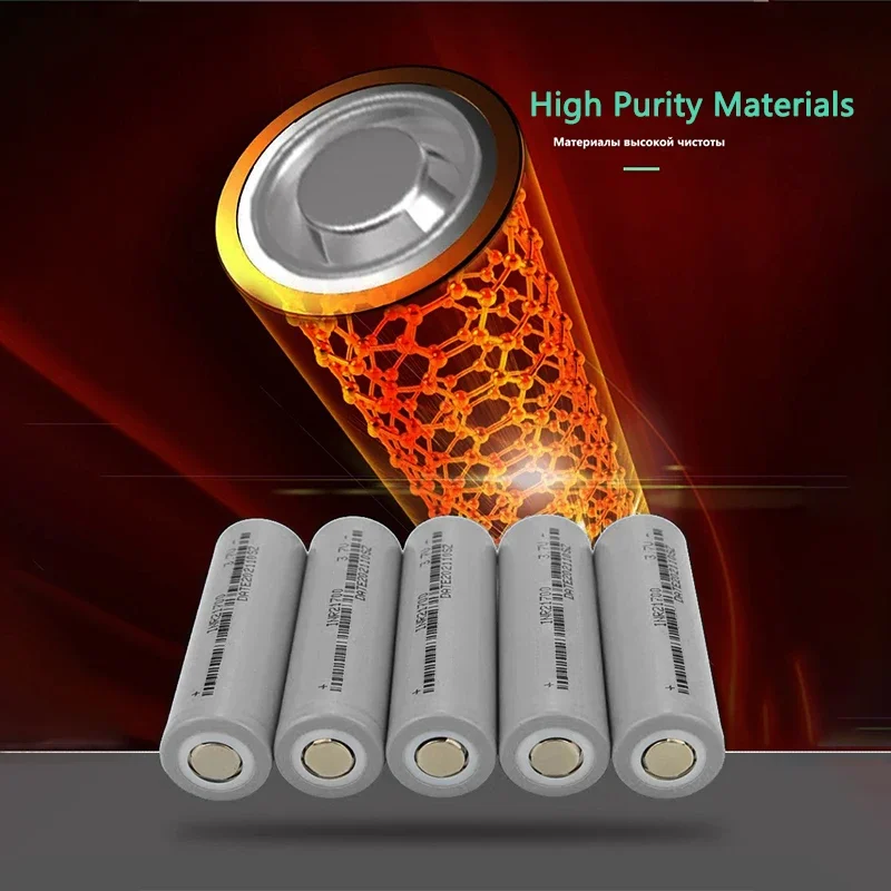 High-drain Li-ion Battery 21700 3.7V 4800mAh Lithium Rechargeable Battery 21700 25A High-discharge Battery