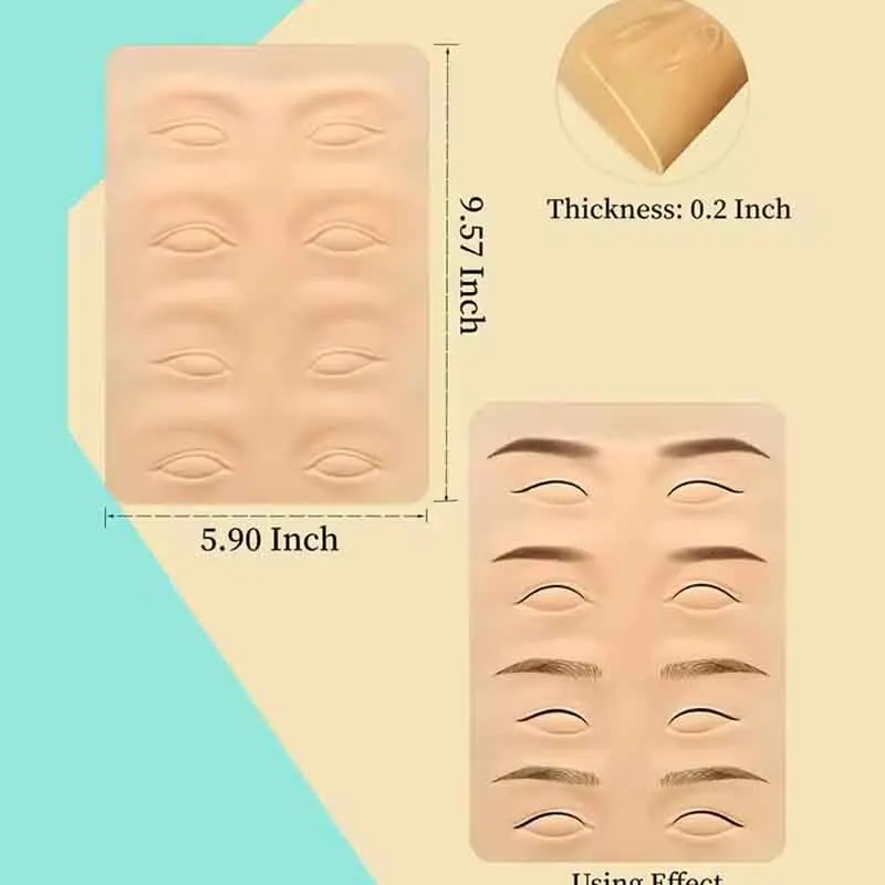Audersigt Microblading Practice Skin Eyebrow Eyeliner Latex Skin for Permanent Makeup PMU Tattoo Training