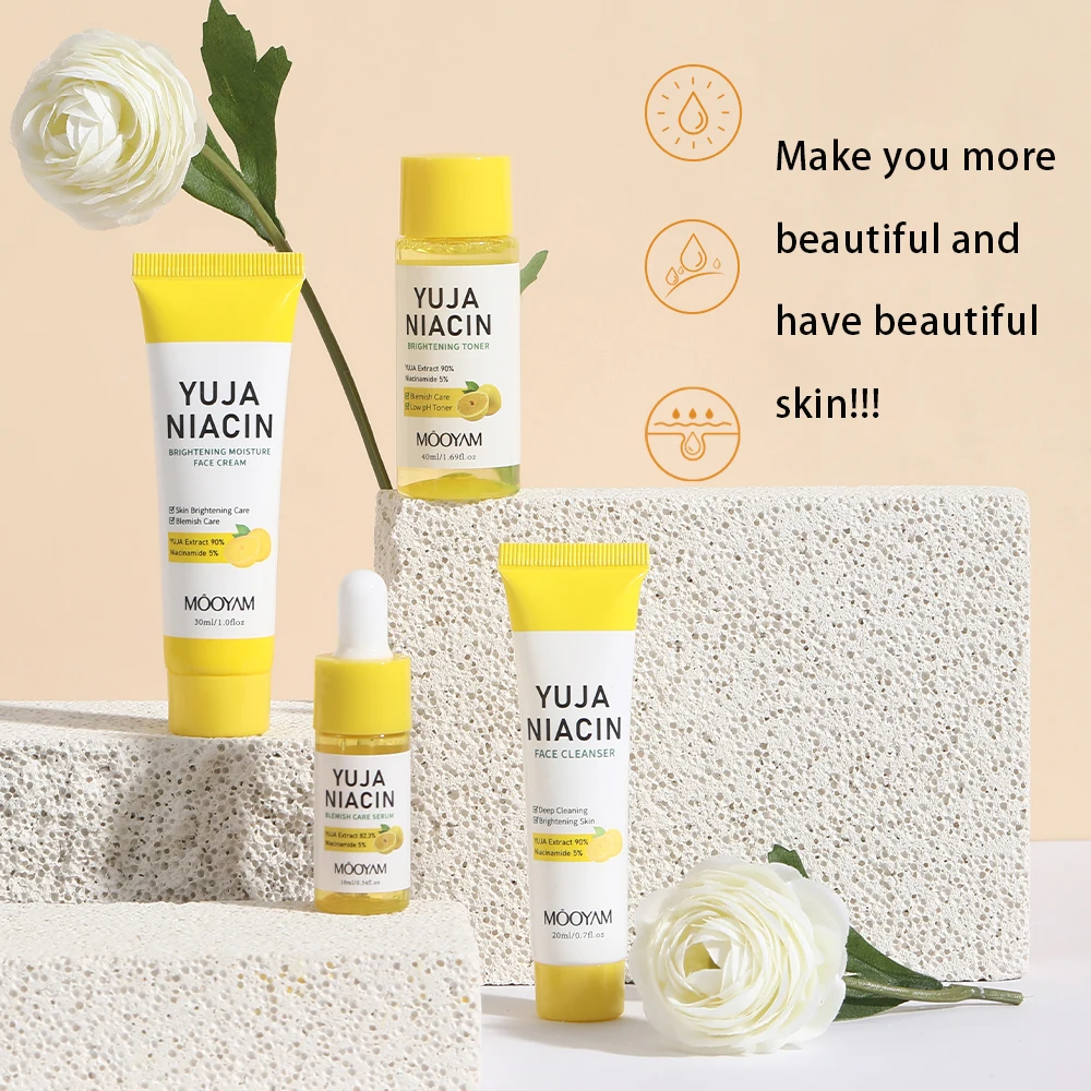 YUJA NIACIN 30days Brightening Set Facial Cleanser Face Cream Serum Toner Moisturizing Hydrating Skin Care Sets