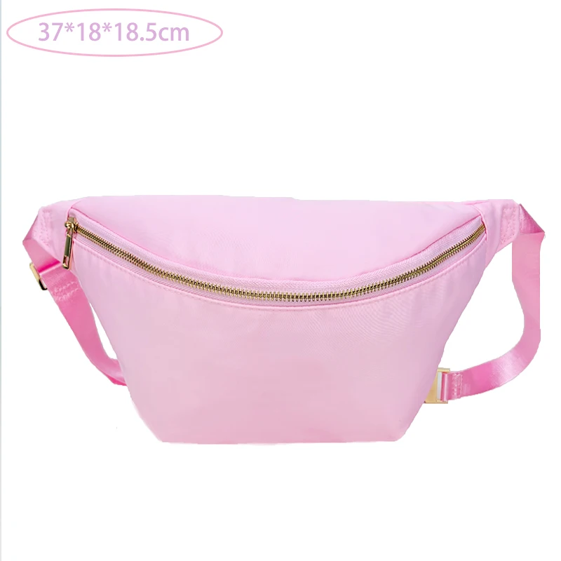 Romantic Couple Style Polyester Waterproof Large Waist Bag with Small Inner Pocket Crossbody Fanny Pack for Outdoor Activities
