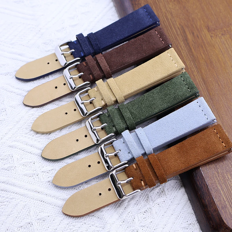 Suede Watch Bracelet 20mm 22mm Handmade Suede Strap For Huawei Watch GT3 Soft Wristband Belt Accessories