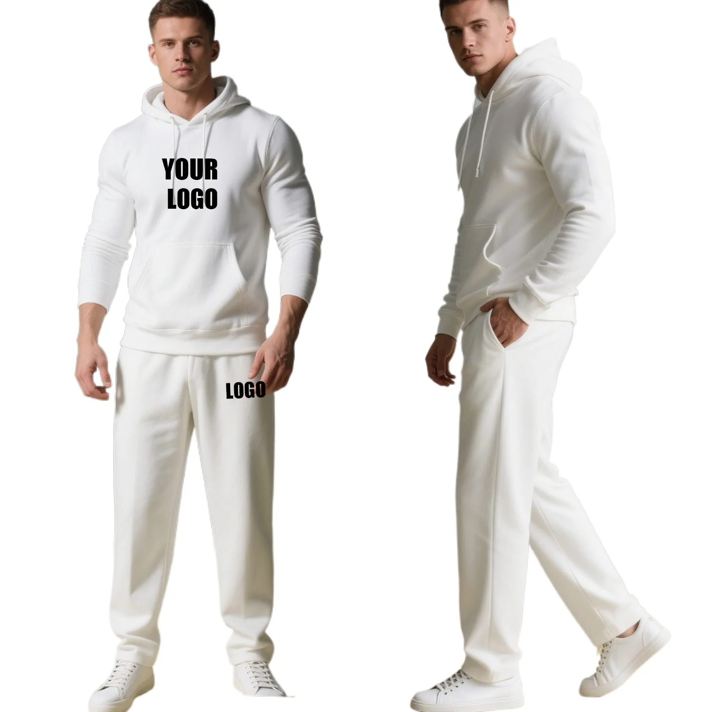 Personalized LOGO Customized Men's M-5XL Spring and Autumn Hooded Sweater Casual Sweater Sweatpants Sports Couple Two-piece Set