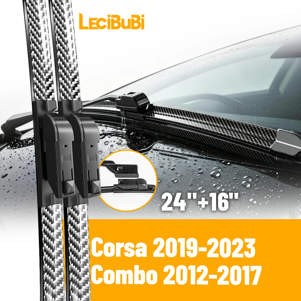 2pcs Front Windshield Windscreen Wiper Blades For Opel Corsa 2019-2023 Combo 2012-2017 Rubber Brushes Car Accessories 24"+16"