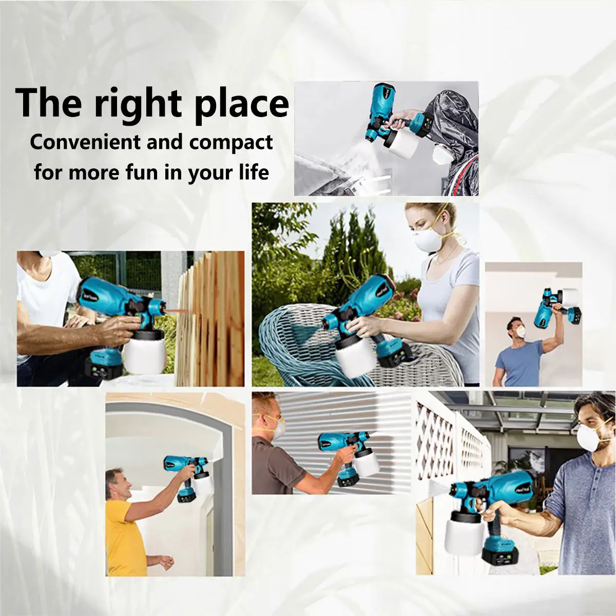 800ML Electric Spray Gun Cordless Paint Sprayer Auto Furniture Steel Coating Airbrush Compatible For Makita 18V Battery