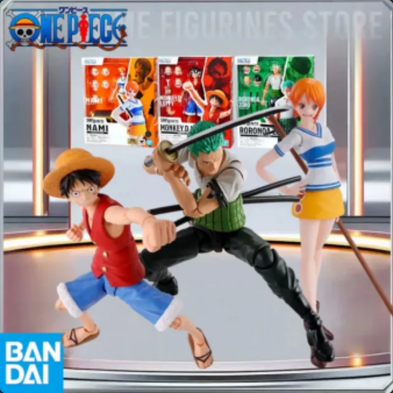

Оригинальная коллекционная фигурка BANDAI One Piece S.H.Figuarts Monkey D. Luffy Nami Romance Dawn, аниме-фигурка, модель, игрушка, подарок на праздник