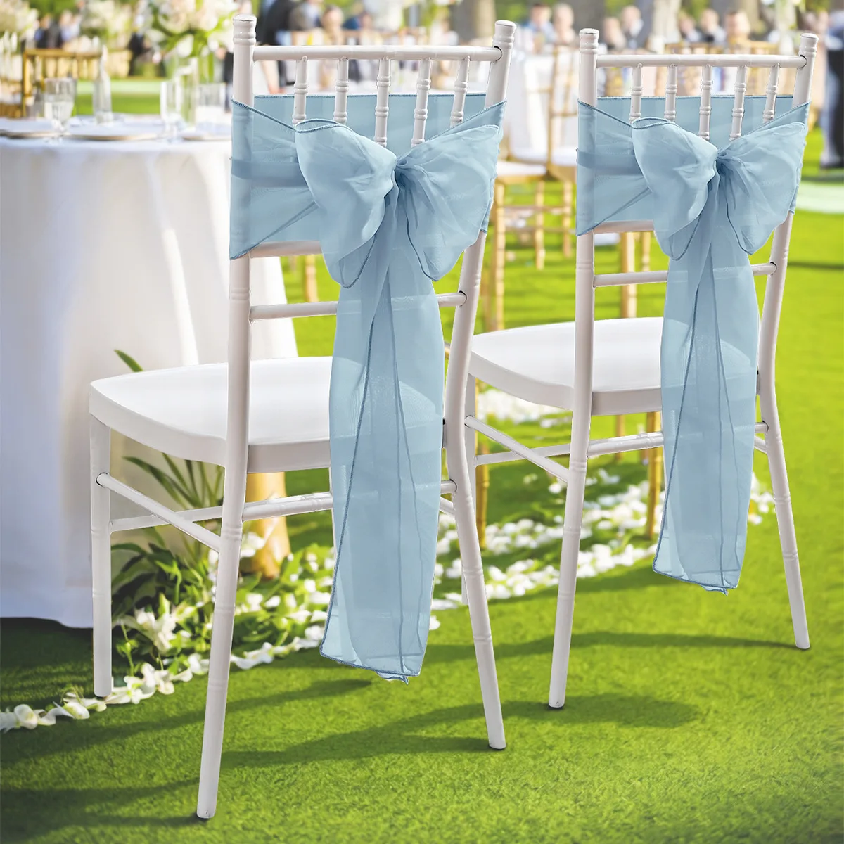 1/3/5pcs Wedding Chair Decoration Sash Bows Chair Bowknot in Polyester Effortlessly Setups for Anniversaries and Engagements