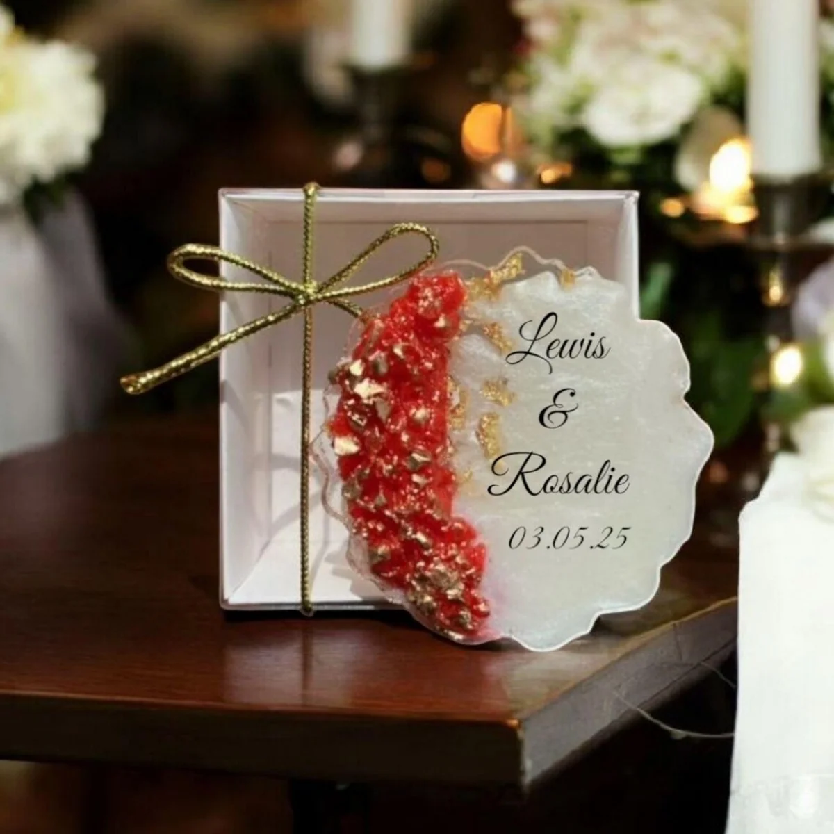 In Loving Memory Funeral Favors - Celebration of Life Epoxy Resin Magnet - Personalized Memorial Keepsake for Guests