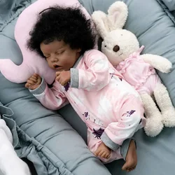 17 inch Finished Reborn Dolls Twin A Dark Skin Girl African American Cute Newborn Christmas Toy Gift For Girls