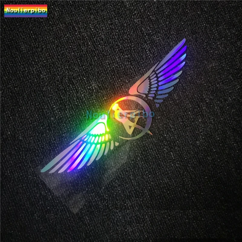 Reflective Colorful Angel Wings Laser Car Stickers Six-pointed Star Beauty Body Random Stickers Modified Cool Decorative Decals