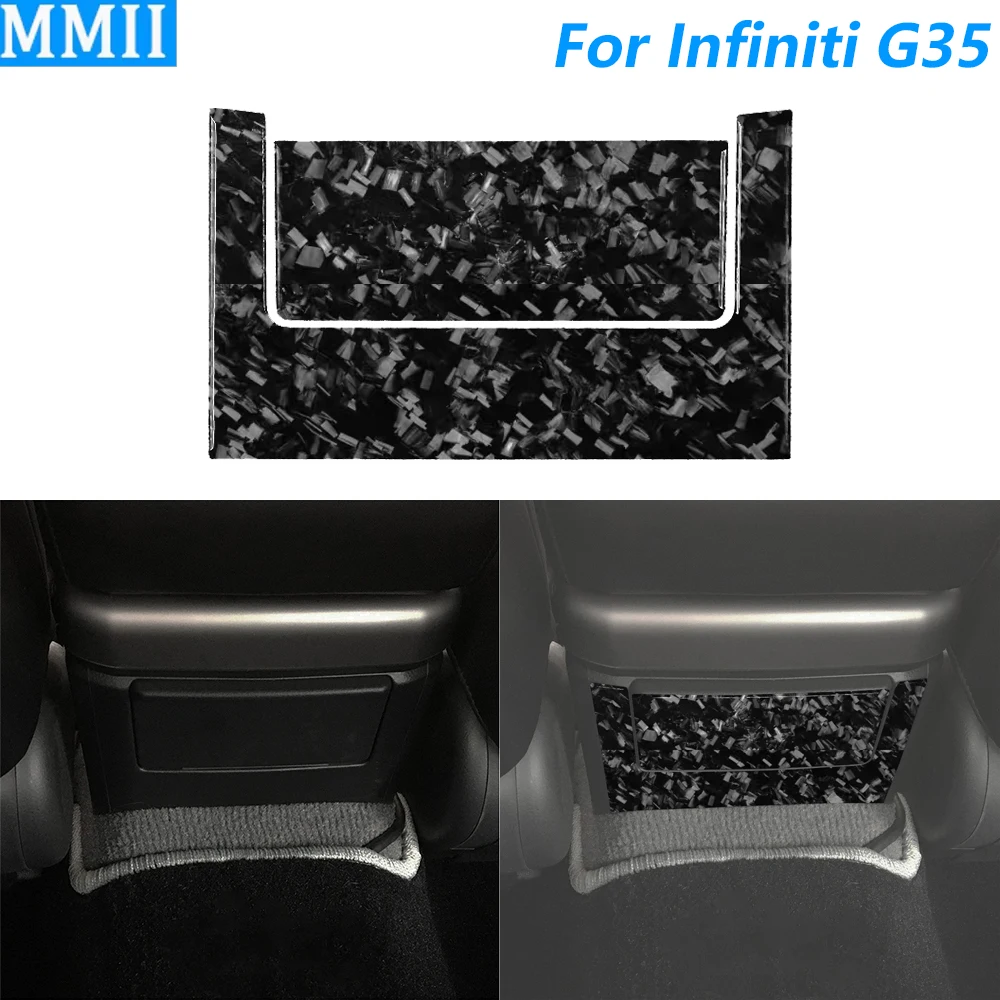 Für Infiniti G35 2002-2004 Geschmiedete Carbon-Faser Hintere Mittelkonsole Aufbewahrungsbox Abdeckung Dekoration Auto-Zubehör Aufkleber