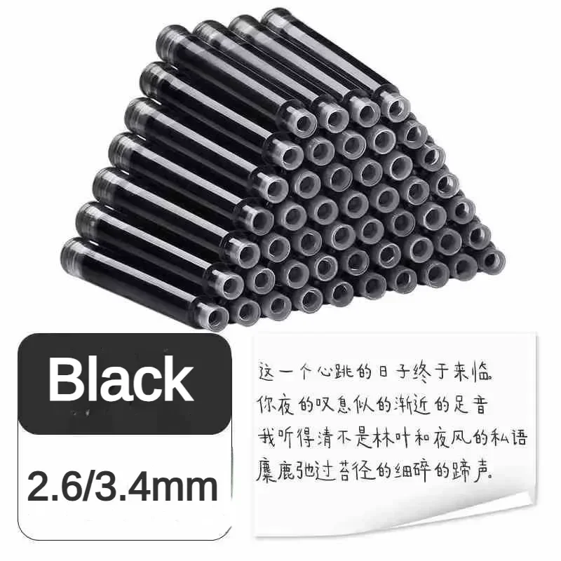 500/10 PCS JINHAO 2.6mm/3.4mm Black/Blue Fountain Pen Ink Universal Sac Cartridges Refills Stationery School Office Supplies