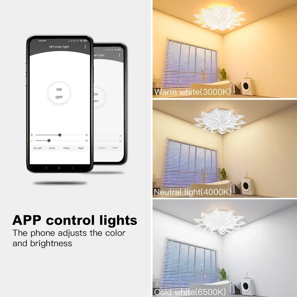 

Modern Luxury LED Ceiling Chandelier Lotus Design for Living Dining Room Kitchen Bedroom Art Deco Lighting Fixture