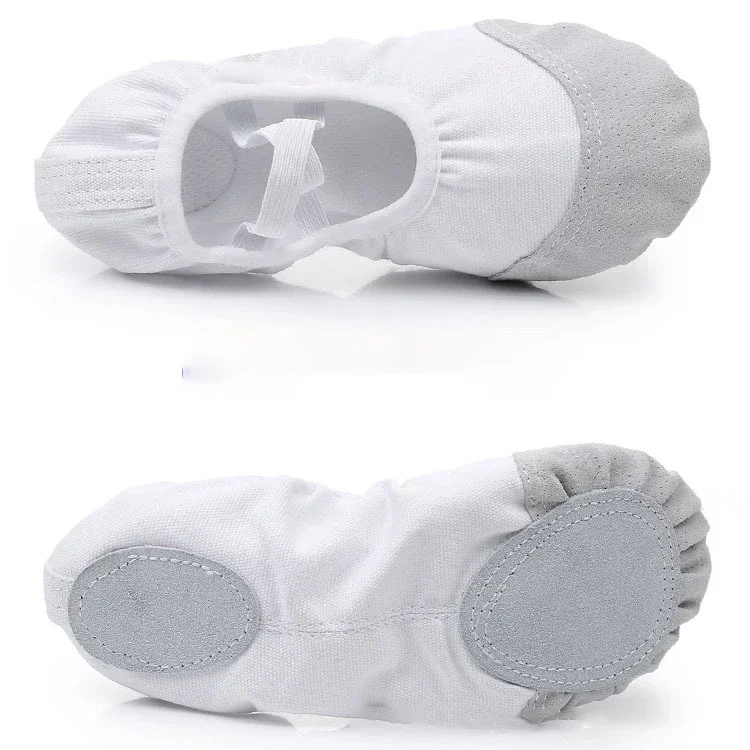 Mode adulte enfants chaussures de Ballet femme tissu élastique semelle fendue femmes chaussure de danse formation folklorique confortable filles salle de sport chaussures de Yoga