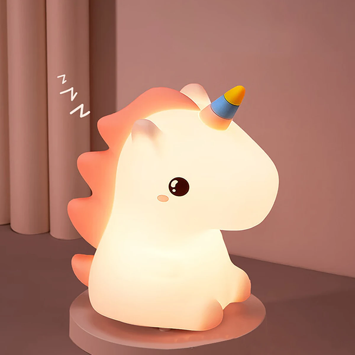 1 قطعة ضوء ليلي لطيف على شكل وحيد القرن، مصباح ديكور Led، 7 ألوان قابلة للتعديل، تحكم باللمس، مناسبة لغرفة النوم، الغرفة، مصباح طاولة صغير، مصباح ديكور للغرفة المحمولة، هدية للفتيات