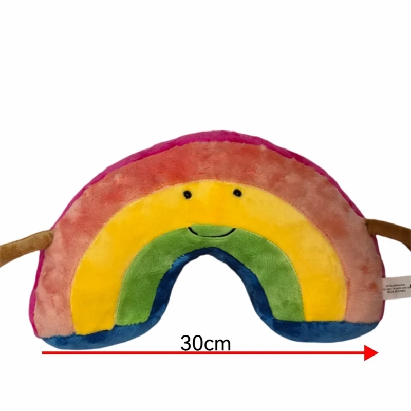 

Cute Rainbow Plush Toy Soft Stuffed Animal Pillow Cute Cozy Gift For Kids Teens Women Nursery Bedroom Party Centerpiece