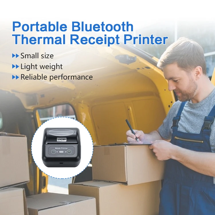 YHD-8001 Portable Handheld Bluetooth Wireless Bill Ticket Printer 80mm Pos Inkless Direct Thermal Receipt Printer - Image 6