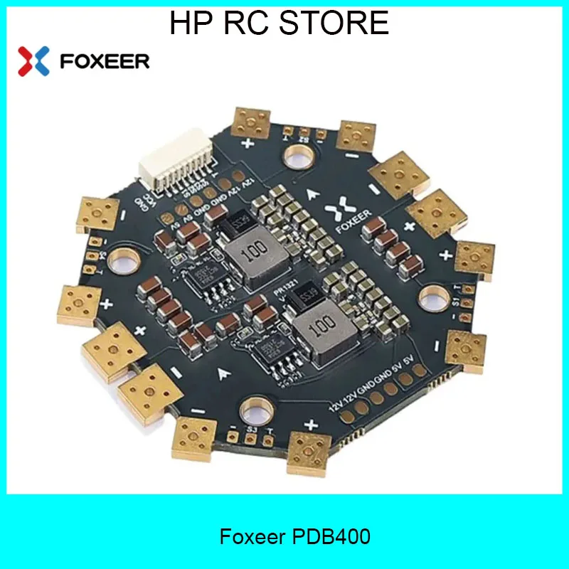 

Foxeer PDB400 8S 400A PDB с двойной батареей, 12 ступиц для радиоуправляемого мультироторного самолета, вертолета, FPV, Cinelifter дальнего действия, детали для самостоятельного изготовления