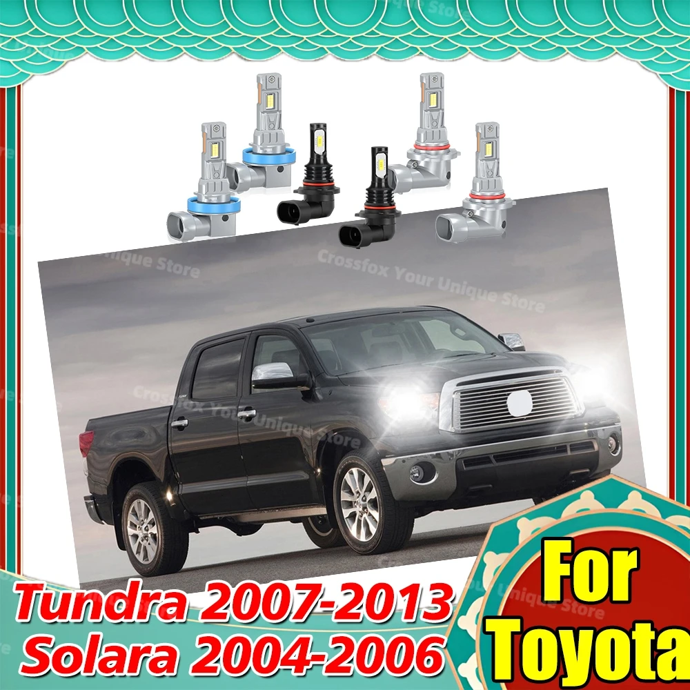 

2/6Pcs Car Front LED Headlights 3570 CSP 6000K Fog Bulbs For Toyota Tundra 2007 2008-2013 Solara 2004-2006 High Low Beam 30000LM