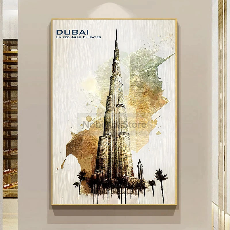 Arab Region Dubai Amman Cairo Sharjah Abu Dhabi Petra Travel Poster and Prints Canvas Painting Wall Art Pictures Home Room Decor