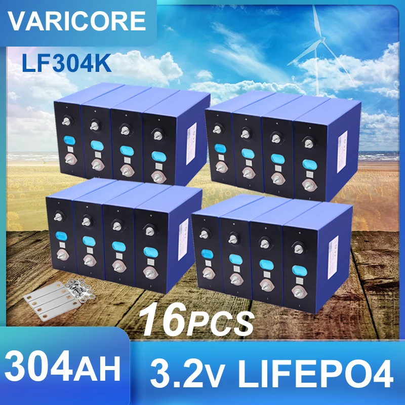 

16pcs/lot 3.2V 304Ah LiFePO4 battery for 4s 12V 24v Electric car RV Campers Golf Cart Off-Road Solar Wind DIY Class A TAX FREE