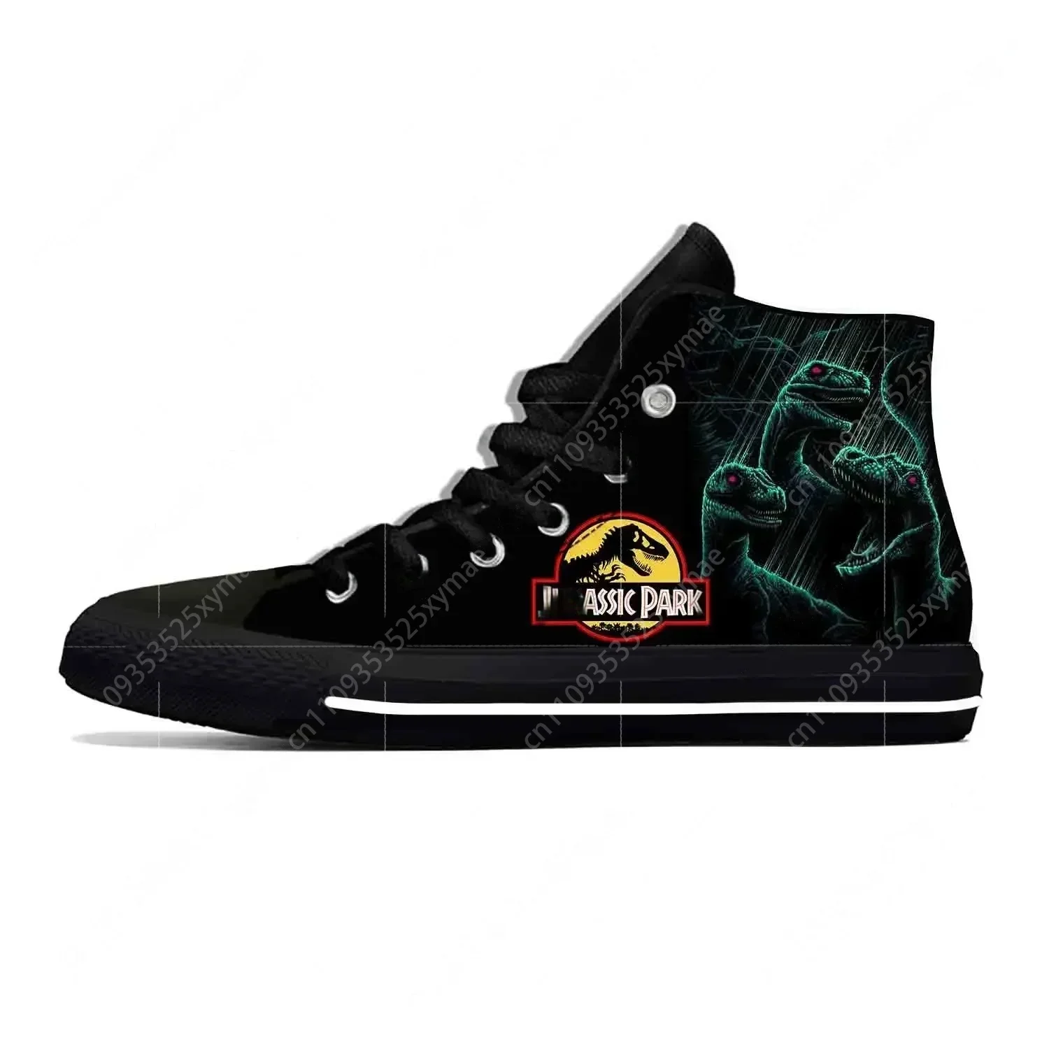 Jurassic Dinosaur World Park Lightweight Cloth 3D Print Funny Fashion High Top Canvas Shoes Men Women Casual Breathable Sneakers