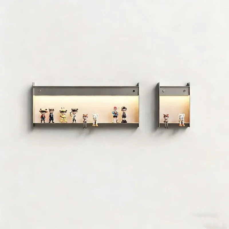 Stainless steel figure doll rack, living room background wall decorative storage ornament rack