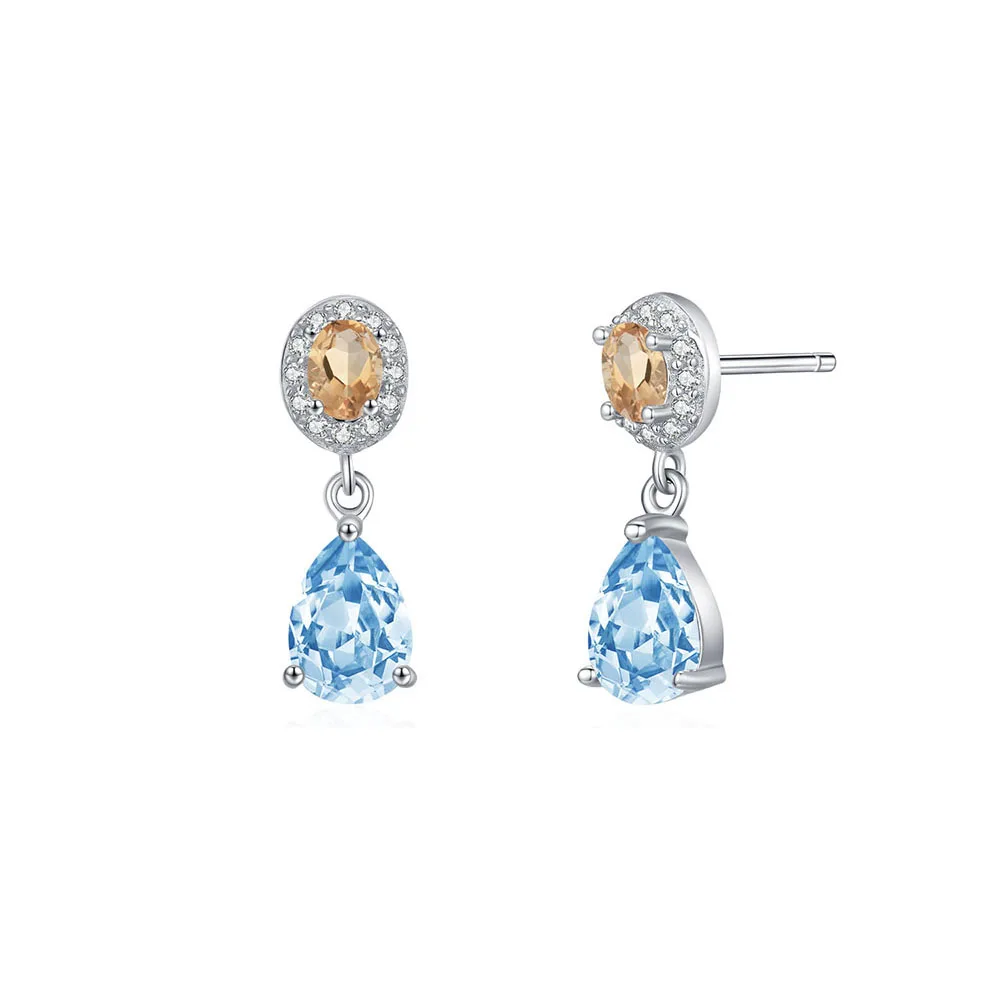 

Apexelle Brand Fashion Jewelry 925 Sterling Silver Earrings Teardrop Zircon Inlaid Dangle Earrings For Women Fine Jewelry