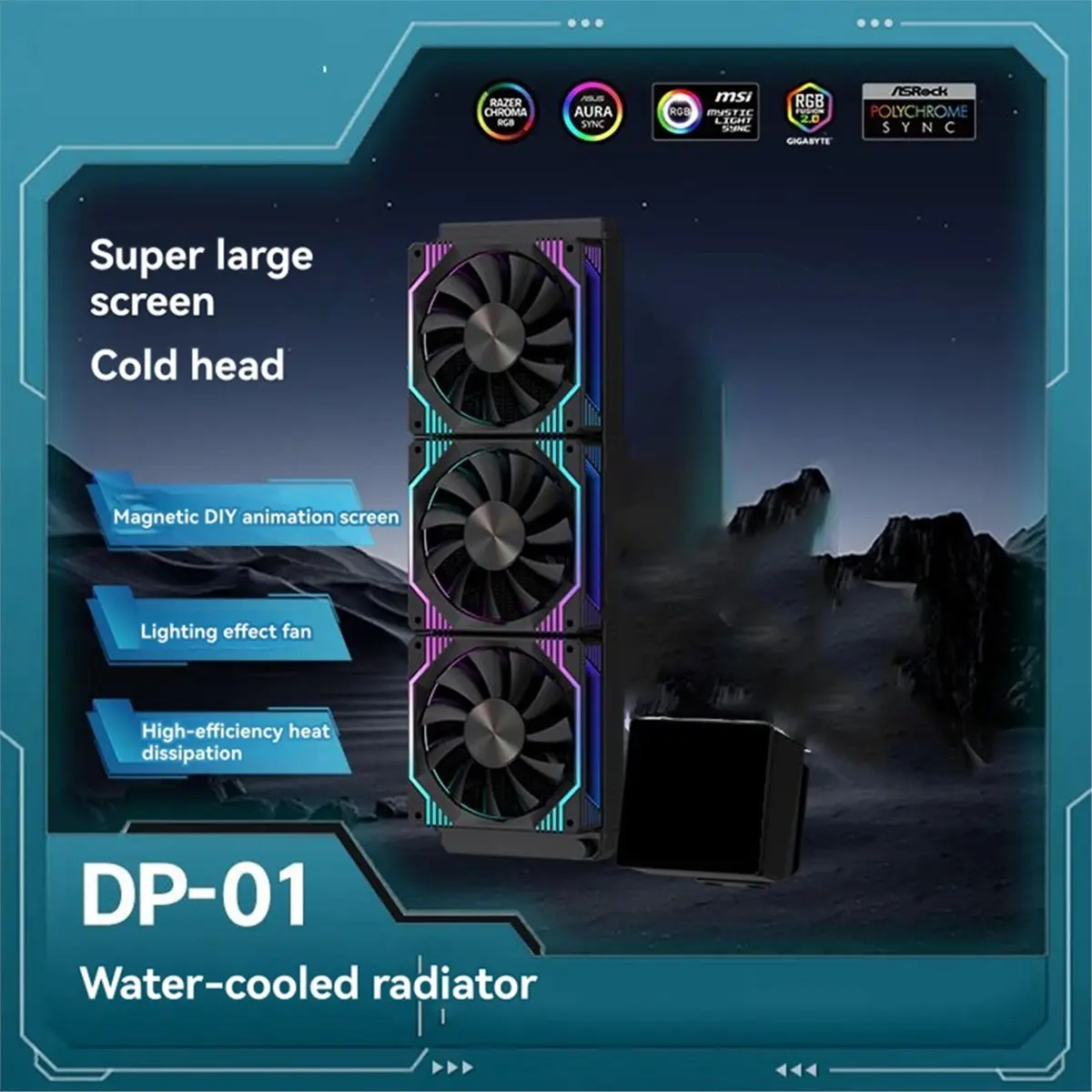[VALUE PACK]360 CPU Liquid Cooler 4.0-Inch Magnetic Full Screen DIY Radiator RGB Water Cooling Radiator
