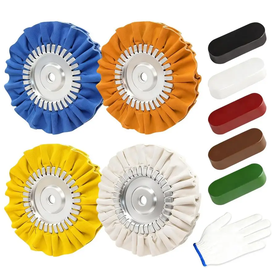 

8 Airway Buffing Wheels for 4.5 Angle Grinder, 10PCS Buffer Polisher Wheel for Car, Aluminum Metal Polishing Wheel Pad and Compo