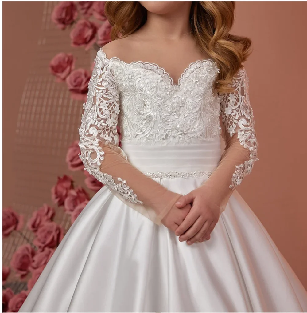 Flower Girl Dresses Gown Baby Kids Wedding Party Dress Cute Baby Girl Birthday Evening Party Dress