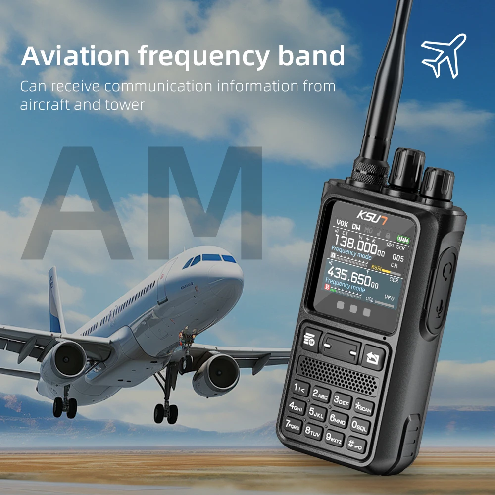 KSUT UV110D Walkie Talkie Long Range Walkie Talkie AM/FM UHF/VHF Ham Radio Transceiver Phone APP Programming for Camping