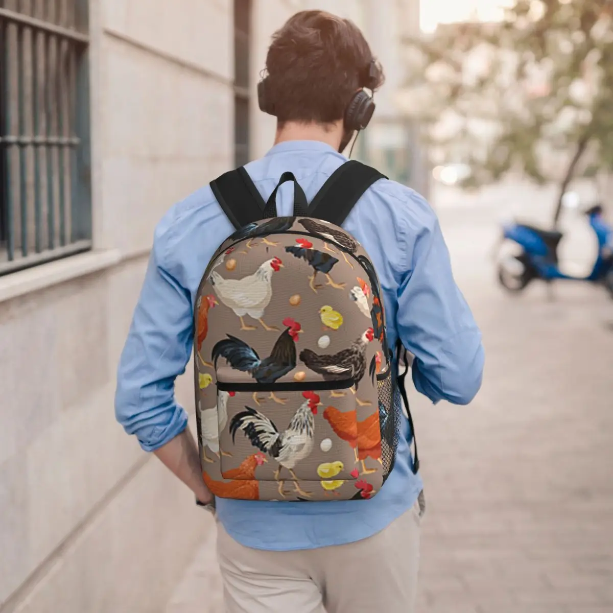 

Chicken Animal Chicken Theme Backpack Student BookBag Kids School Bag Computer Shoulder Bags for Men Women