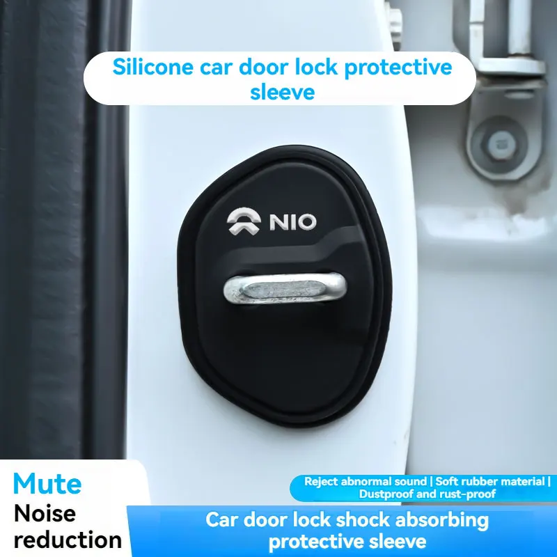 Juste de protection en silicone pour serrure de porte de voiture, anti-collision silencieuse, carte absorbant les chocs, Weilai NIO, accessoires de voiture