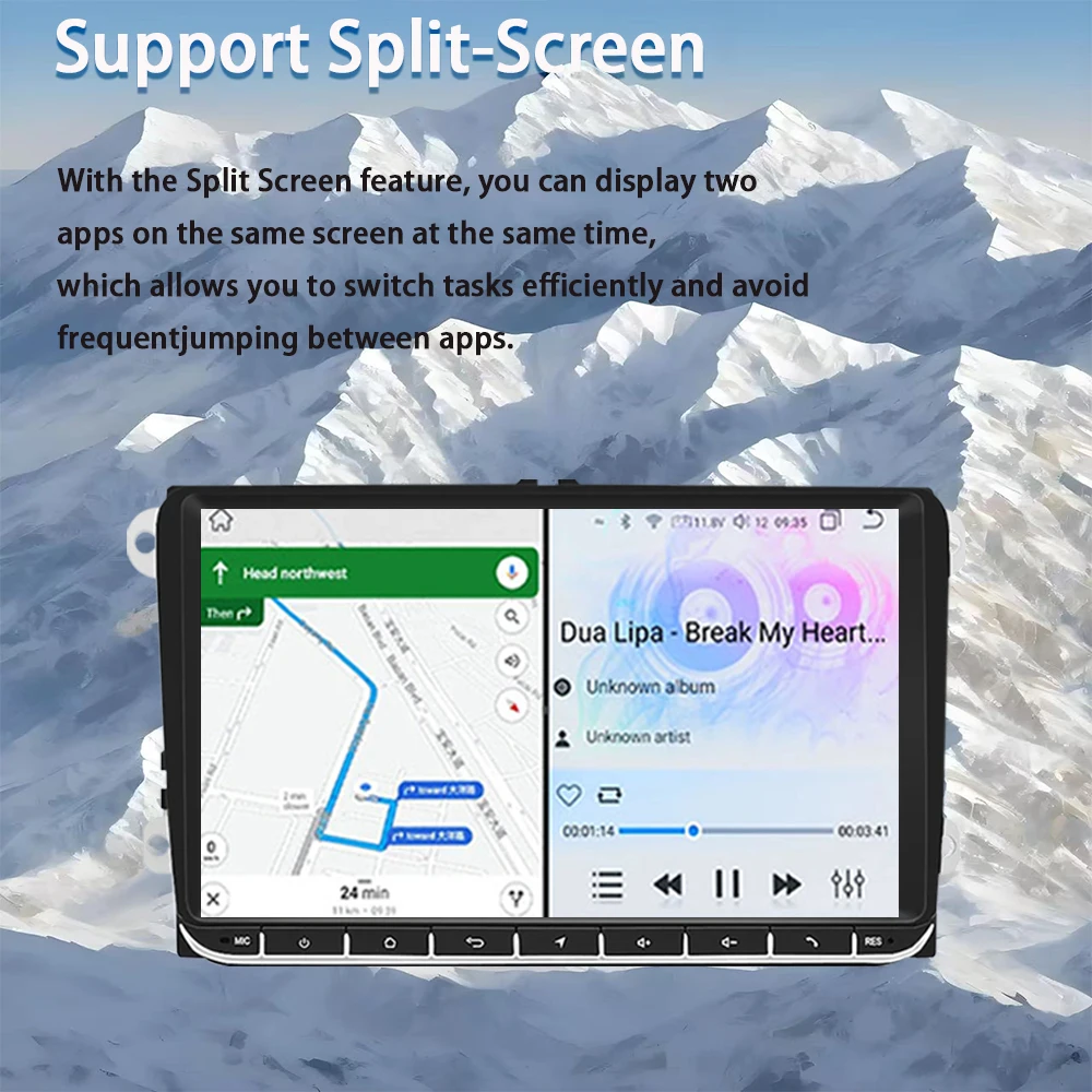 لشركة فولكس فاجن جولف GTR/جولف بلس/باسات (9 بوصة شاشة) راديو السيارة أندرويد 13 اللاسلكية Carplay مشغل فيديو الوسائط المتعددة لتحديد المواقع والملاحة