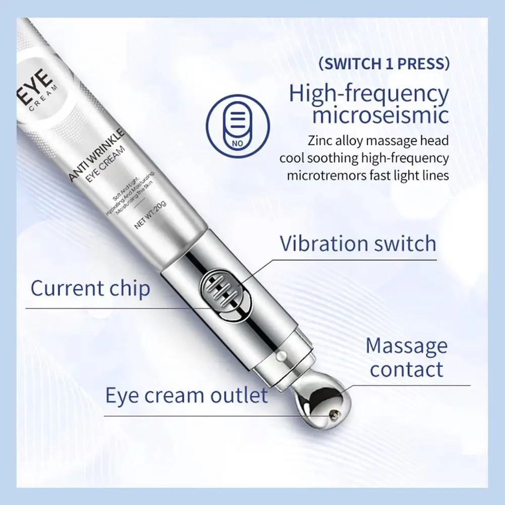 Crème électrique pour les yeux à l'acide hyaluronique, 20g, essence hydratante, soins oculaires, éclairante, anti-bouffantes, gel déformable, B3U0