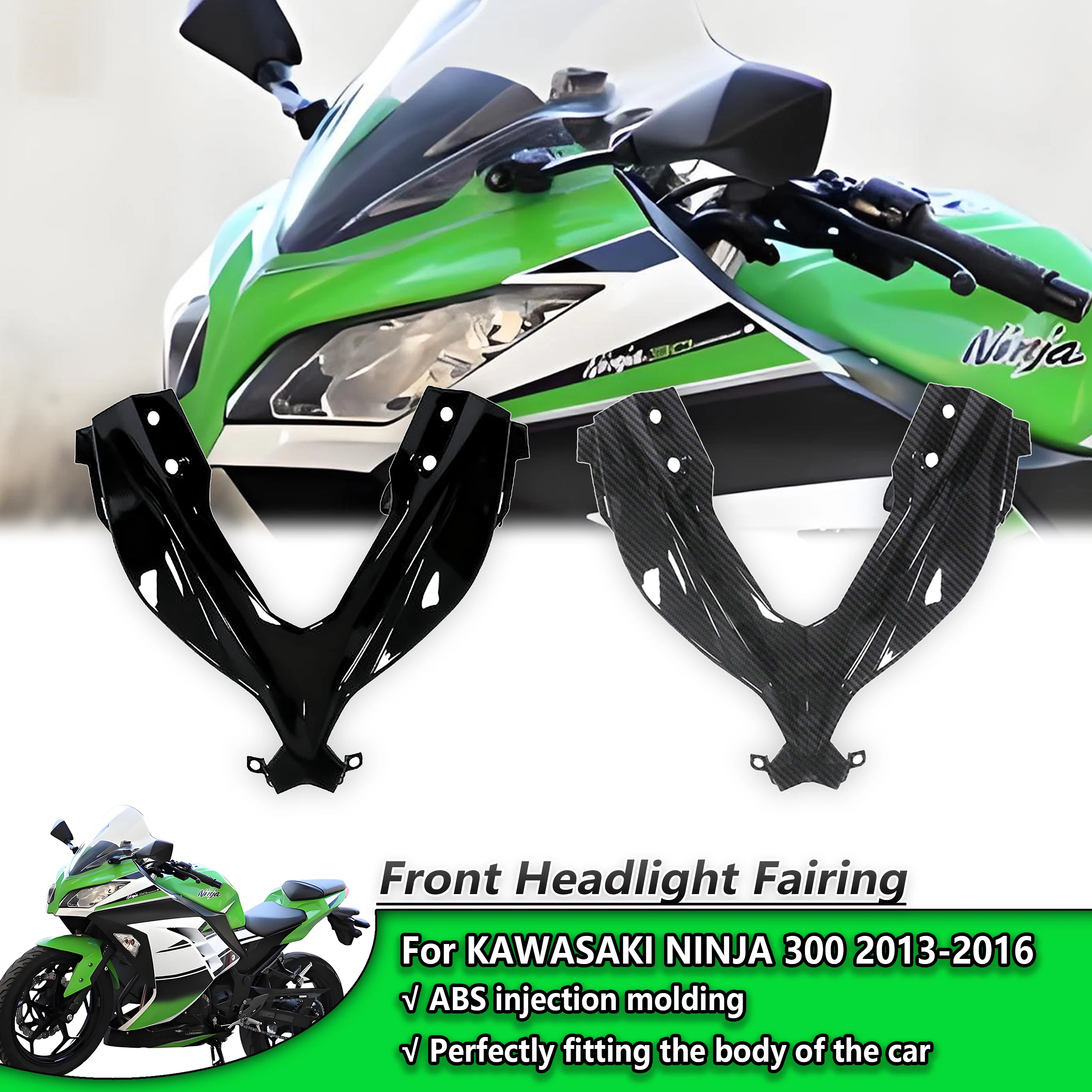 Para Kawasaki NINJA 300 2013 2014 2015 2016 faro delantero carenado cubierta de cabeza protector faro carcasa ninja 300