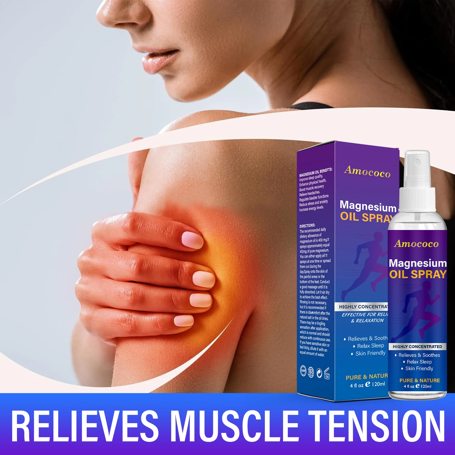 Muti-Pcs Magnesium Oil Spray and Body Lotion Set Topical Magnesium Chloride for Muscle Relaxation Sleep Support Daily Skin Care Fast Absorbing Soothing Body Care Kit