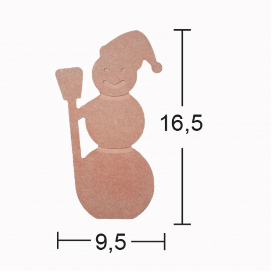 H126 Snowman Trinket, 18mm Figurative Wood Object