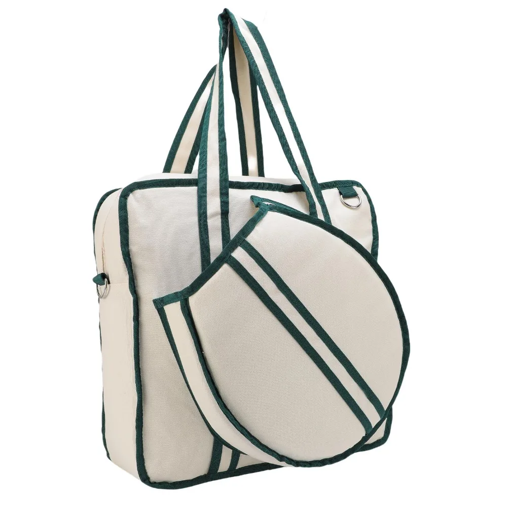 Portable Tennis Racket Bag Large Capacity Handheld Carry Racquet Carry Bag Adjustable Shoulder Strap Tennis Tote Bag Tennis