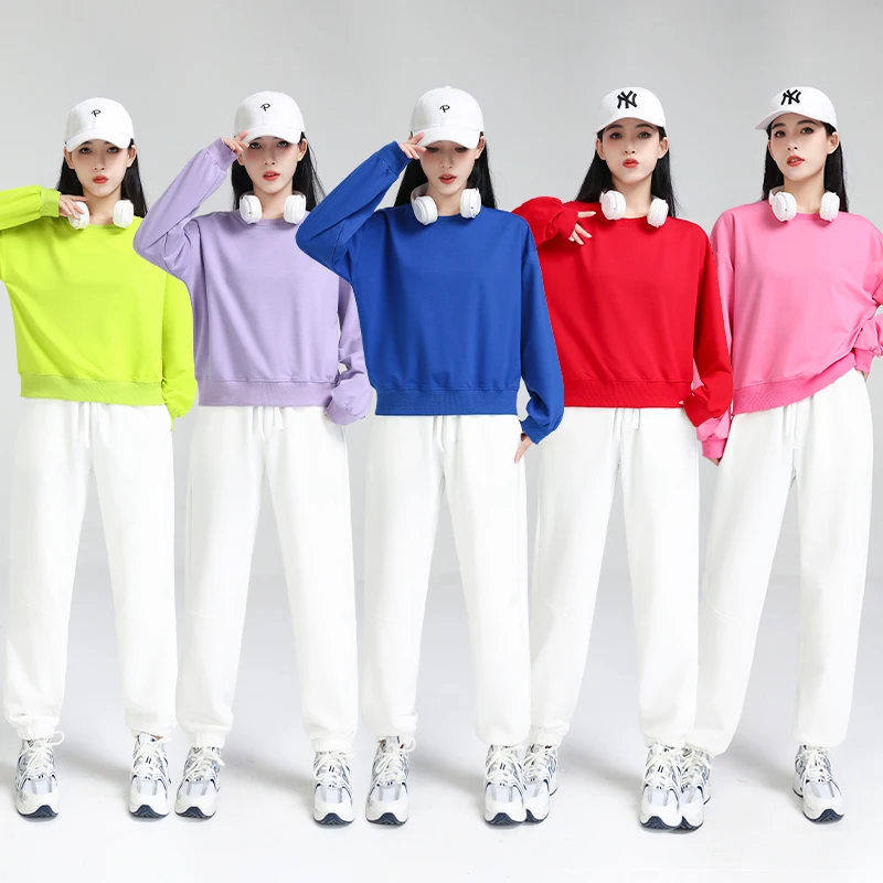 

Комплект для осенних прогулок: худи и брюки для фитнеса и джазовых танцев, парный комплект для подруг/сестер, взрослый, из смесового хлопка со спандексом