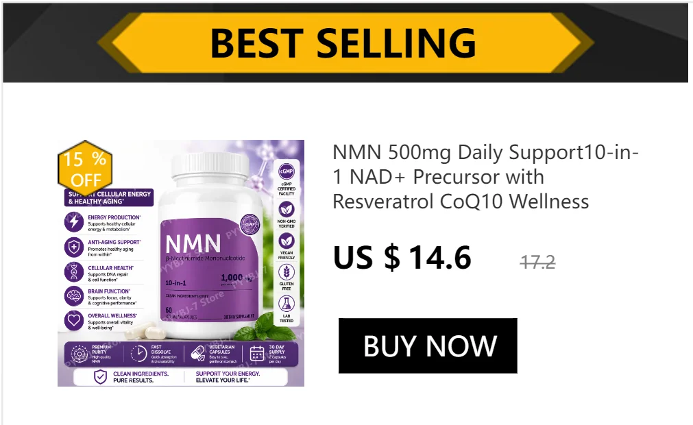NAD+ Men’s Complex 1000mg Boost Stamina & Blood Flow with L-Arginine CoQ10 & Resveratrol Fight Fatigue Vegan Formula 60 Capsules