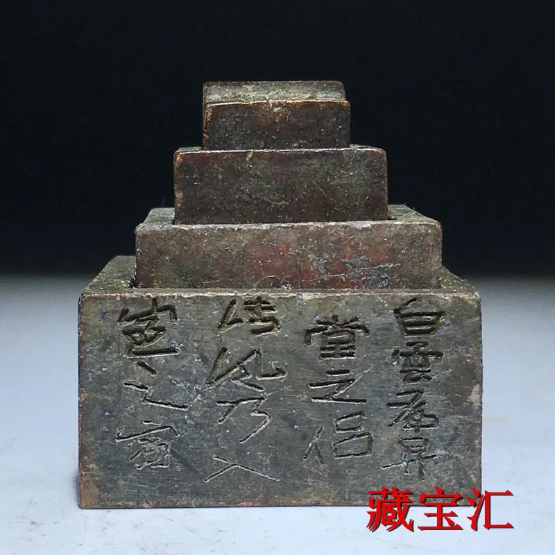 Square four overprint Seal Stamp Statue Sculpture Figurines Home Garden Decoration Statues