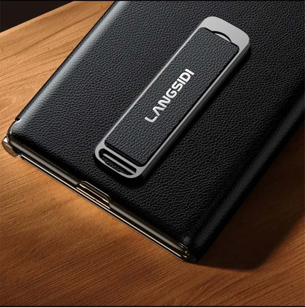 Genuine Nappa Leather Magnetic Case For Huawei Mate XT XTs Window View Strap Cover